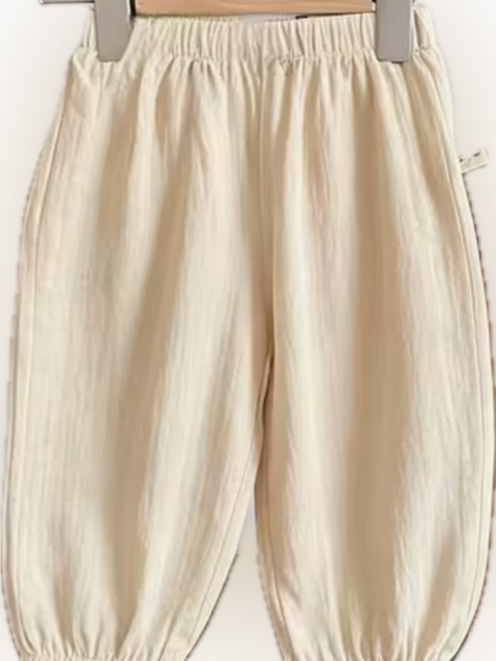 New baby, toddler boy girl Cream Gauze Elastic Waist Summer Pants 12 months
